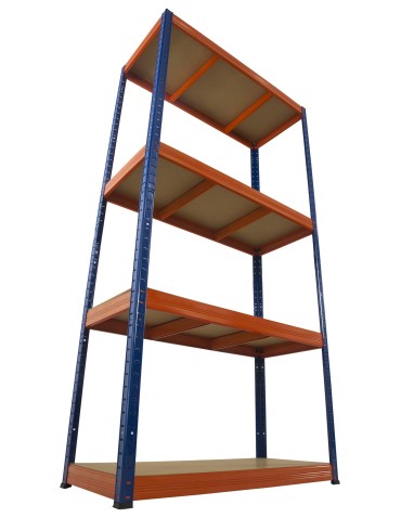 Regały - Regał Helios 180x100x60 cm 4 półki/350kg Czarno-Pomarańczowy - product 16