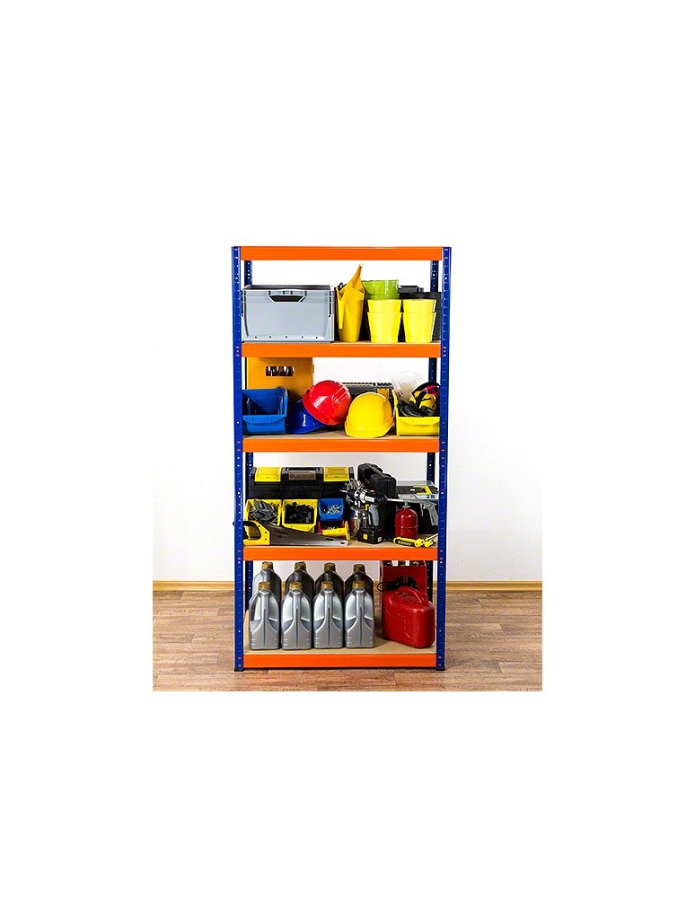 Regały - Regał Helios 180x100x60 cm 5 półek/275kg Biało-Niebieski - product b2b.wamar.biz 4