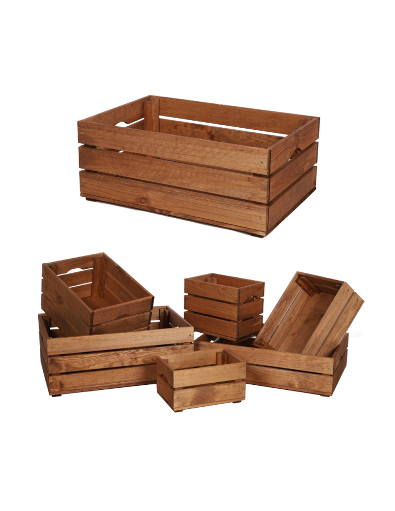 Skrzynie i skrzynki drewniane - Drewniana Skrzynia 24x60x40 cm  SD - Brązowa - product b2b.wamar.biz 1