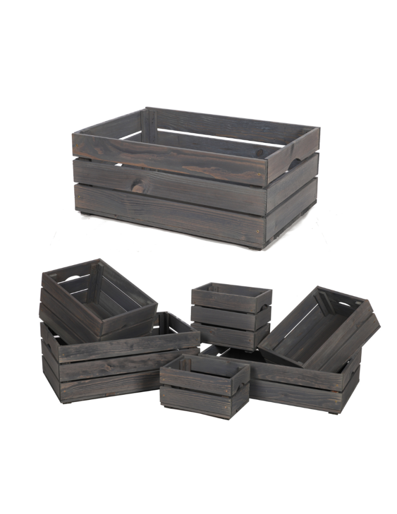 Skrzynie i skrzynki drewniane - Drewniana Skrzynia 24x60x40 cm  SD - Szara - product b2b.wamar.biz 1