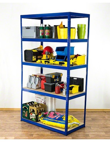 Regały - Regał Helios 196x120x60 cm 5 półek/275kg Biało-Niebieski - product 9