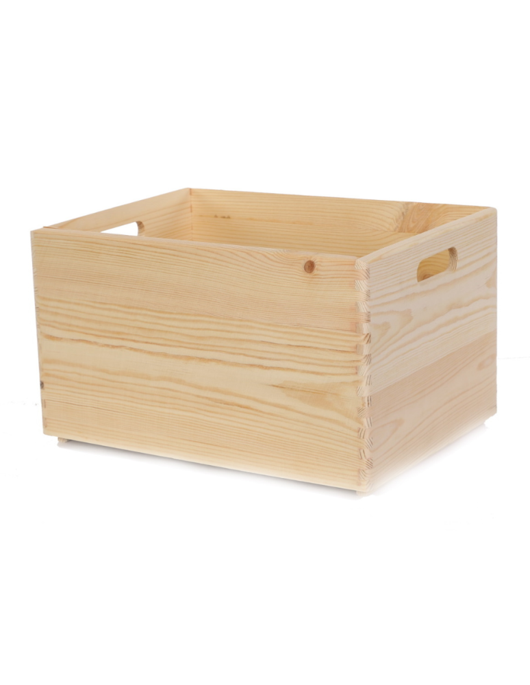 Skrzynie i skrzynki drewniane - Drewniana Skrzynka S-01 / 23x40x30 cm - Naturalna - produkt b2b.wamar.biz 1