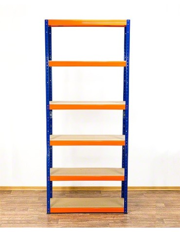 Regały - Regał Helios 196x75x30 cm 6 półek/275kg Biało-Niebieski - product 3