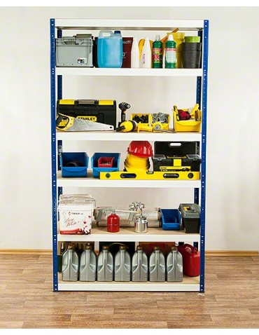 Regał Helios 213x90x60 cm 6 półek/400kg Niebiesko-Niebieski - product 2