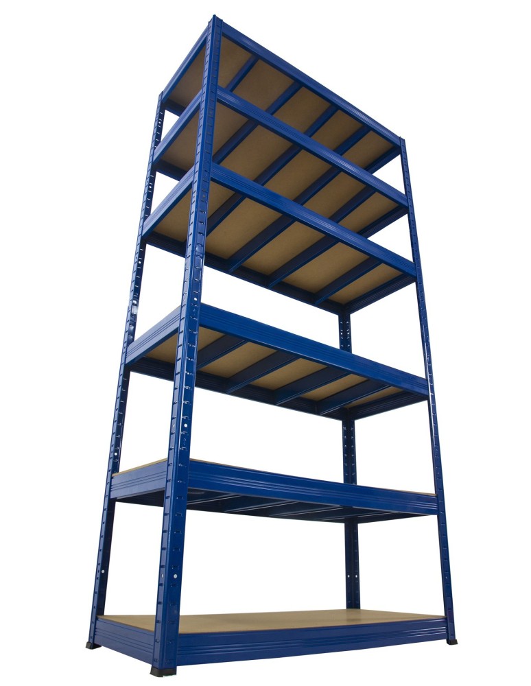 Regały - Regał Helios 213x100x30 cm 6 półek/400kg Niebiesko-Niebieski - product b2b.wamar.biz 1