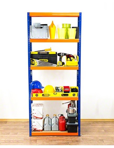 Regały - Regał Helios 213x100x50 cm 5 półek/275kg Biało-Niebieski - product 3