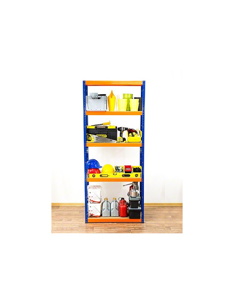 Regały - Regał Helios 213x120x45 cm 5 półek/275kg Biało-Niebieski - product b2b.wamar.biz 3