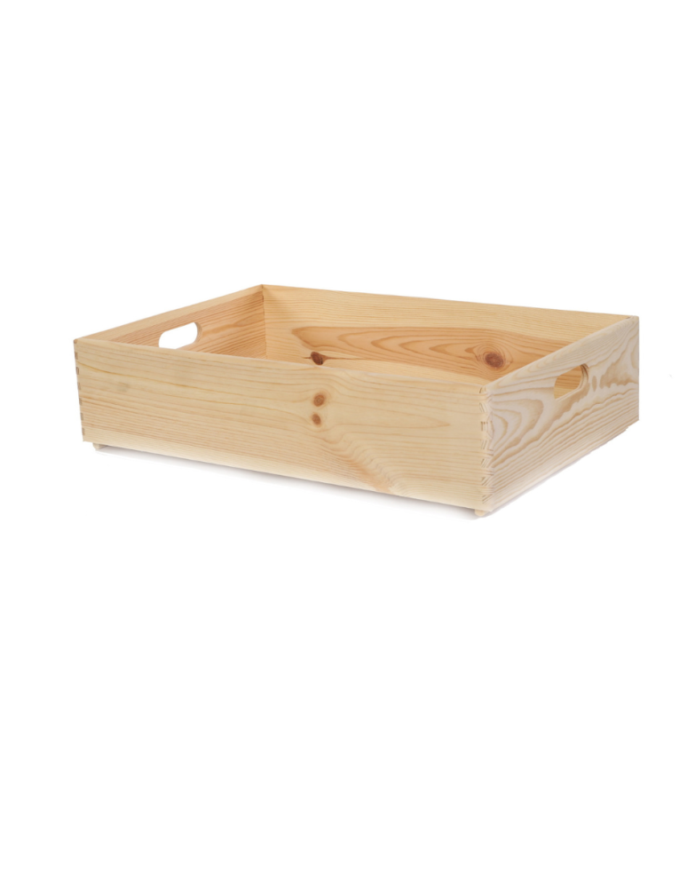Skrzynie i skrzynki drewniane - Drewniana Skrzynka S-04 / 13,5x60x40 cm - Naturalna - product b2b.wamar.biz 1