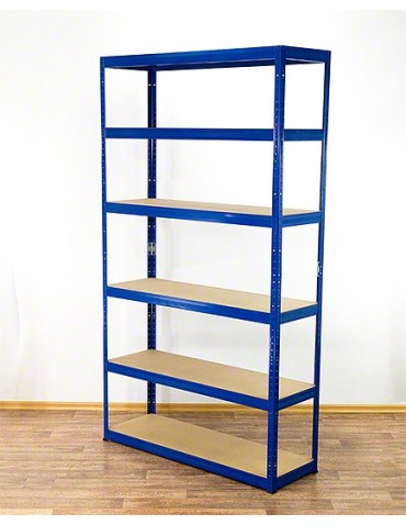 Regały - Regał Helios 196x090x40 cm 6 półek/350kg Czarno-Pomarańczowy - produkt 7