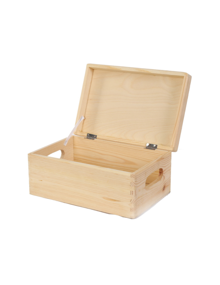 Skrzynie i skrzynki drewniane - Drewniana Skrzynka z wiekiem S-06 / 13,5x30x20 cm - Naturalna - product b2b.wamar.biz 1