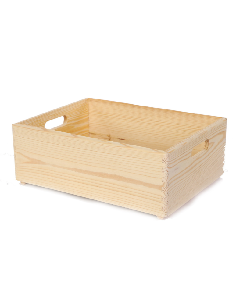 Skrzynie i skrzynki drewniane - Drewniana Skrzynka S-07 / 13,5x40x30 cm - Naturalna - product b2b.wamar.biz 1