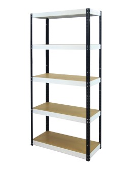 Regał Helios 196x100x35 cm 5 półek/400kg Czarno-Biały
