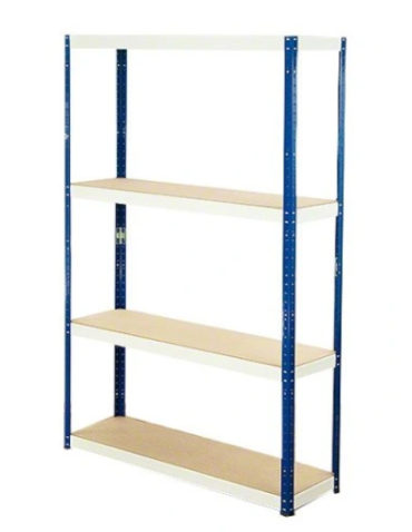 Regały - Regał Helios 180x100x35 cm 4 półki/350kg Biało-Niebieski - product 18