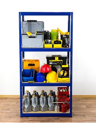 Regały - Regał Helios 180x110x35 cm 4 półki/350kg Biało-Niebieski - product 10