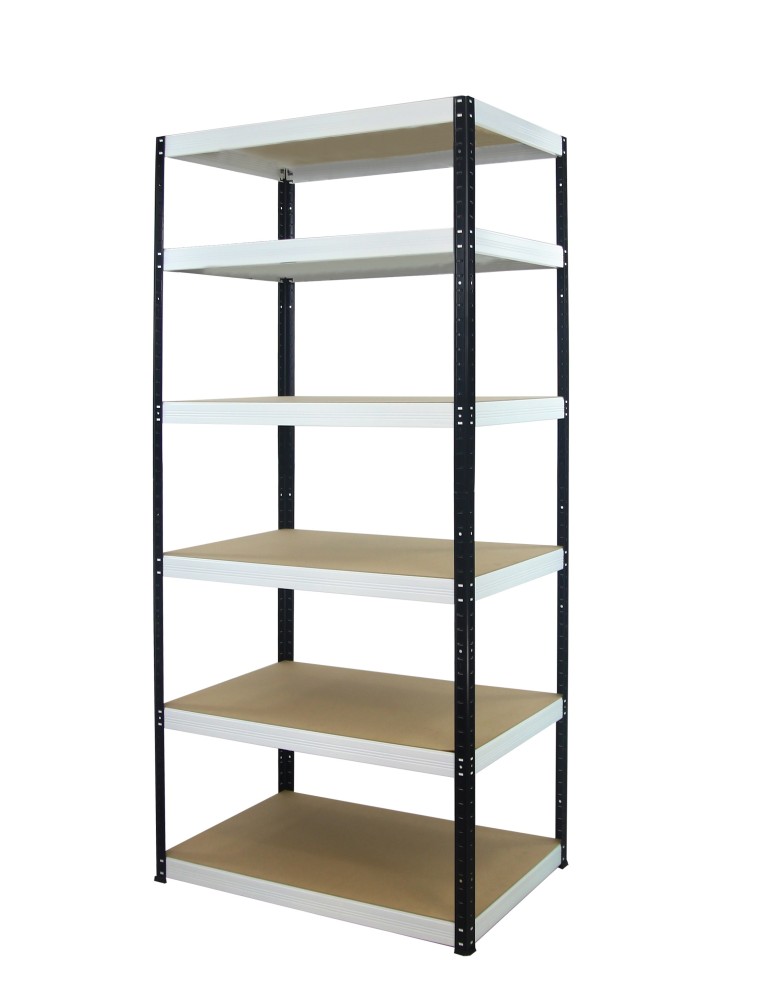 Regały - Regał Helios 196x100x45 cm 6 półek/400kg Czarno-Biały - product b2b.wamar.biz 1
