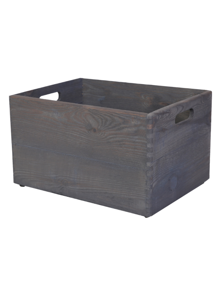 Skrzynie i skrzynki drewniane - Drewniana Skrzynka S-01 / 23x40x30 cm - Szara - product b2b.wamar.biz 1