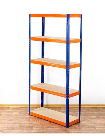 Regały - Regał Helios 196x90x35 cm 5 półek/350kg Biało-Niebieski - product 4