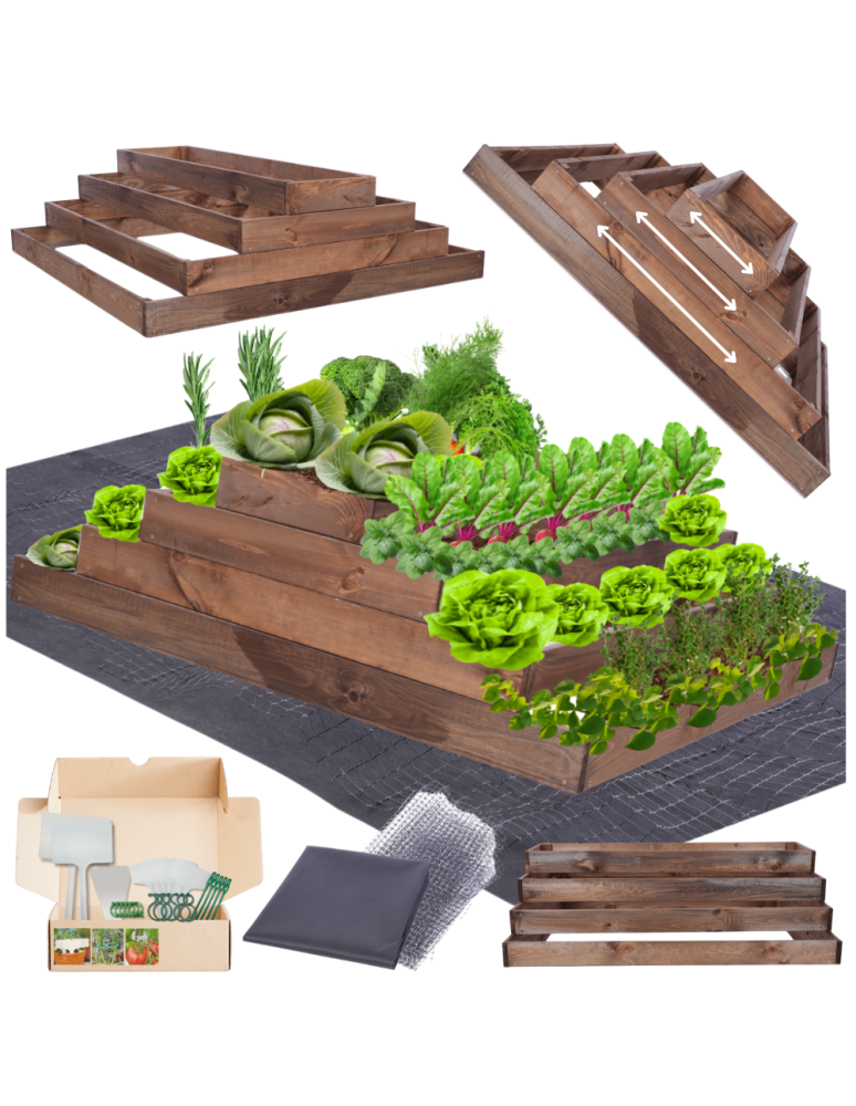 Grządki kaskadowe - Skrzynia na warzywa regulowana skrzynie na warzywniak donice 36x117x120 - product b2b.wamar.biz 1