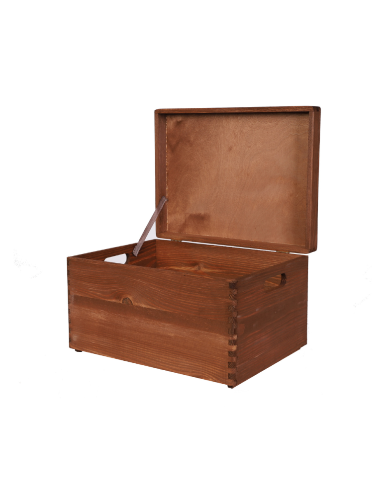 Strona główna - Drewniana Skrzynka z wiekiem S-03 / 23x40x30 cm - Brązowa - product b2b.wamar.biz 1