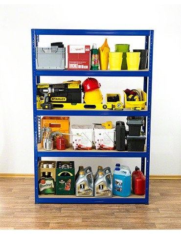 Regały - Regał Helios 213x100x50 cm 5 półek/350kg Czarno-Pomarańczowy - product 9