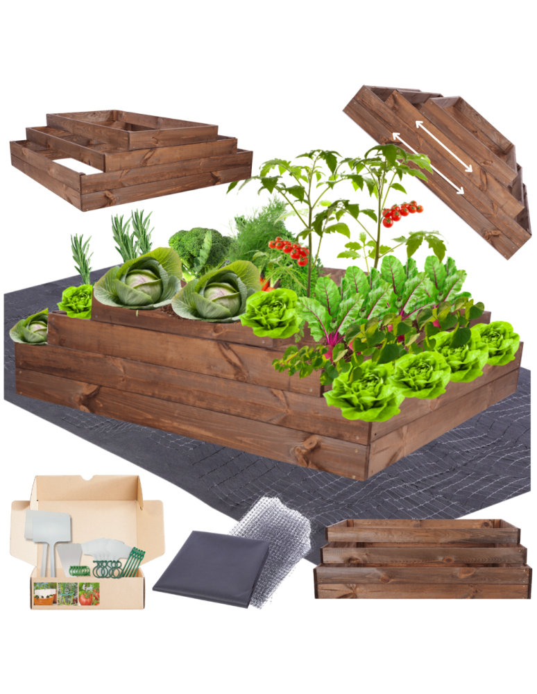 Grządki kaskadowe - Skrzynia na warzywa regulowana skrzynie na warzywniak donica 36x117x100 - produkt b2b.wamar.biz 1