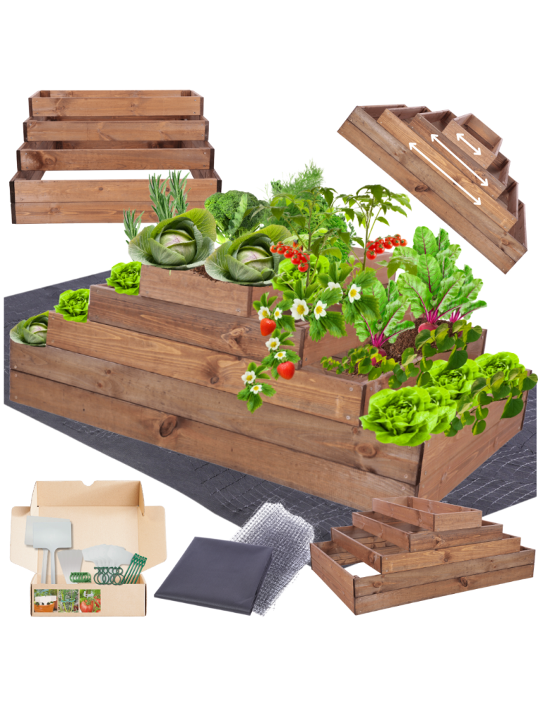 Grządki kaskadowe - Skrzynia na warzywa kaskadowa skrzynie na warzywniak regulacja 45x117x60 - product b2b.wamar.biz 1