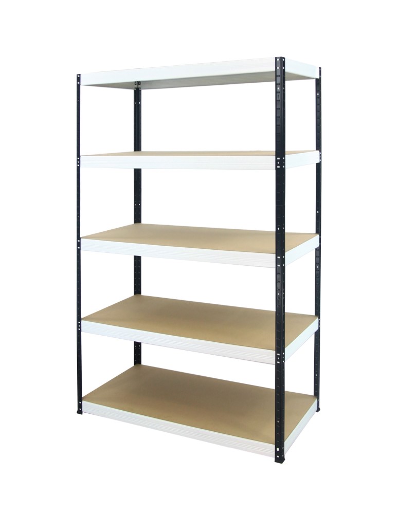 Regały - Regał Helios 196x120x50 cm 5 półek/400kg Czarno-Biały - product b2b.wamar.biz 1