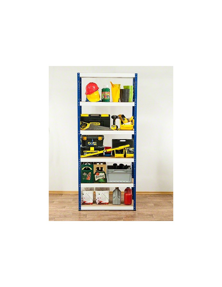 Regały - Regał Helios 213x90x40 cm 6 półek/350kg Biało-Niebieski - produkt b2b.wamar.biz 7