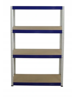 Regał Helios 180x75x60 cm 4 półki/400kg Biało-Niebieski