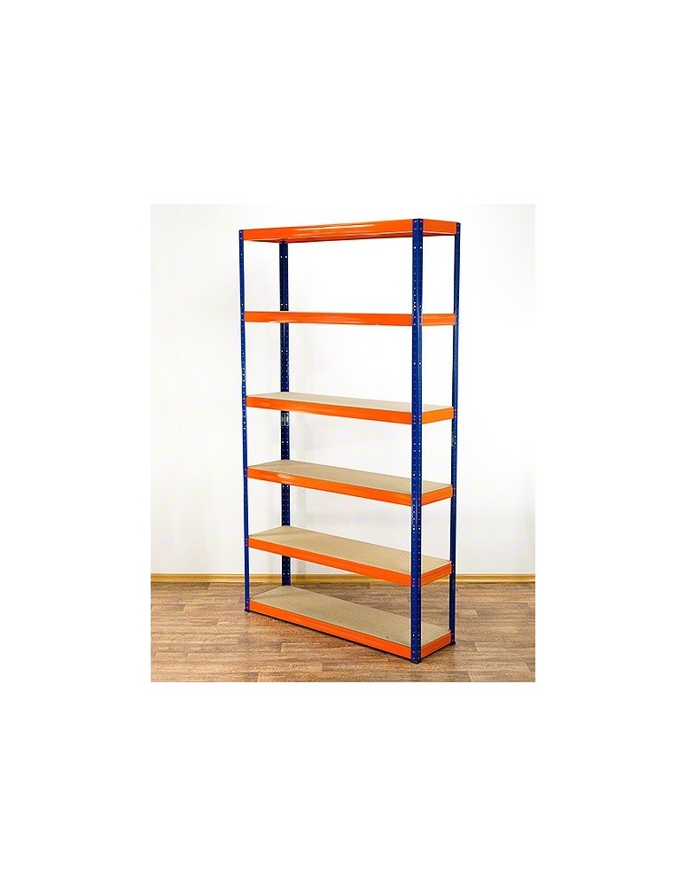 Regały - Regał Helios 196x75x50 cm 6 półek/175kg Niebiesko-Pomarańczowyi - product b2b.wamar.biz 3