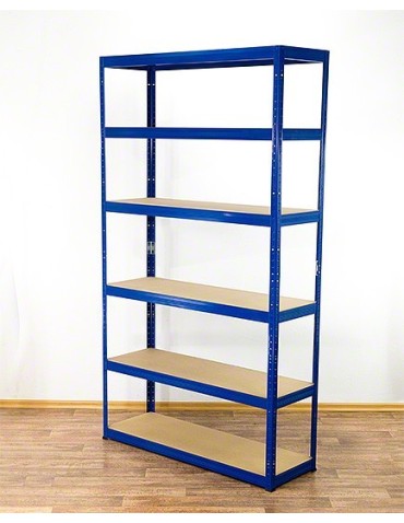 Regały - Regał Helios 196x110x30 cm 6 półek/175kg Niebiesko-Pomarańczowyi - product 7