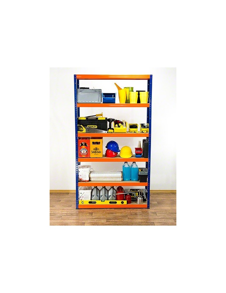 Regały - Regał Helios 196x110x35 cm 6 półek/175kg Niebiesko-Pomarańczowyi - product b2b.wamar.biz 2