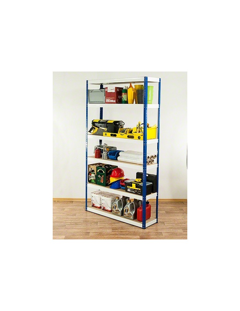 Regały - Regał Helios 196x120x35 cm 6 półek/175kg Niebiesko-Pomarańczowyi - product b2b.wamar.biz 5