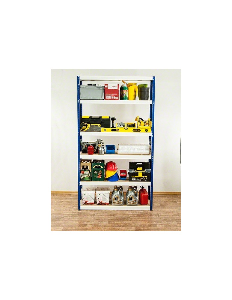 Regały - Regał Helios 196x120x35 cm 6 półek/175kg Niebiesko-Pomarańczowyi - product b2b.wamar.biz 6