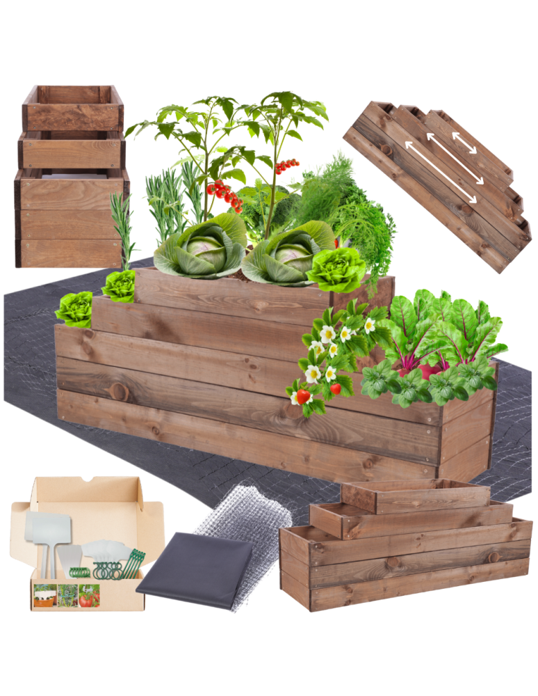 Grządki kaskadowe - Skrzynia na warzywa kaskadowa skrzynie na warzywniak regulacja 45x117x30 - product b2b.wamar.biz 1
