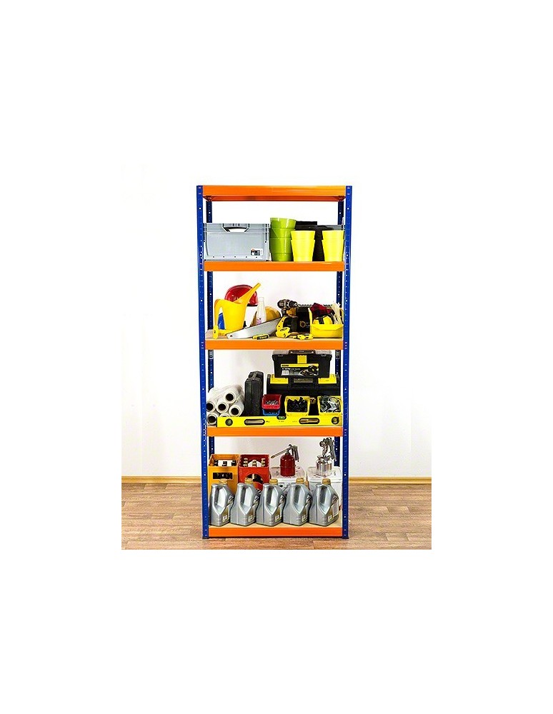 Regały - Regał Helios 213x90x40 cm 5 półek/175kg Niebiesko-Pomarańczowy - product b2b.wamar.biz 4