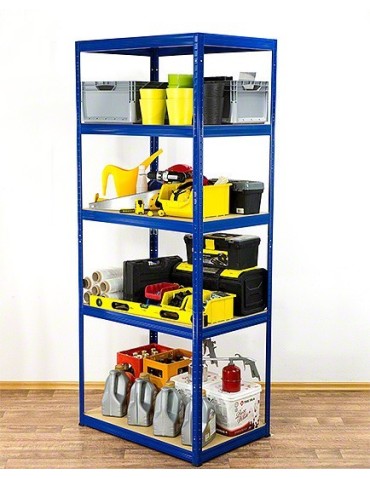 Regały - Regał Helios 213x90x45 cm 5 półek/175kg Niebiesko-Pomarańczowy - product 10