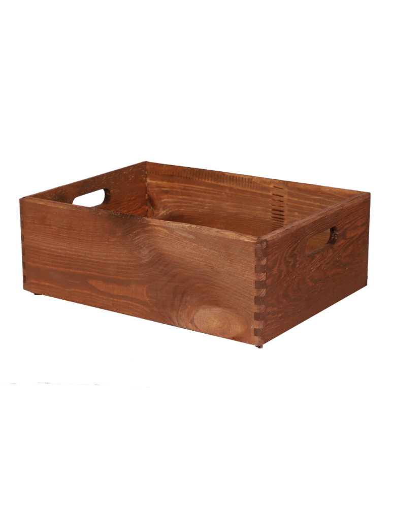 Skrzynie i skrzynki drewniane - Drewniana Skrzynka S-07 / 13,5x40x30 cm - Brązowa - product b2b.wamar.biz 1