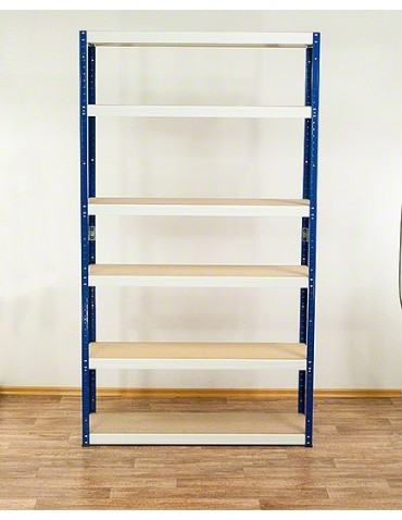Regały - Regał Helios 213x100x50 cm 6 półek/175kg Niebiesko-Pomarańczowyi - produkt 4